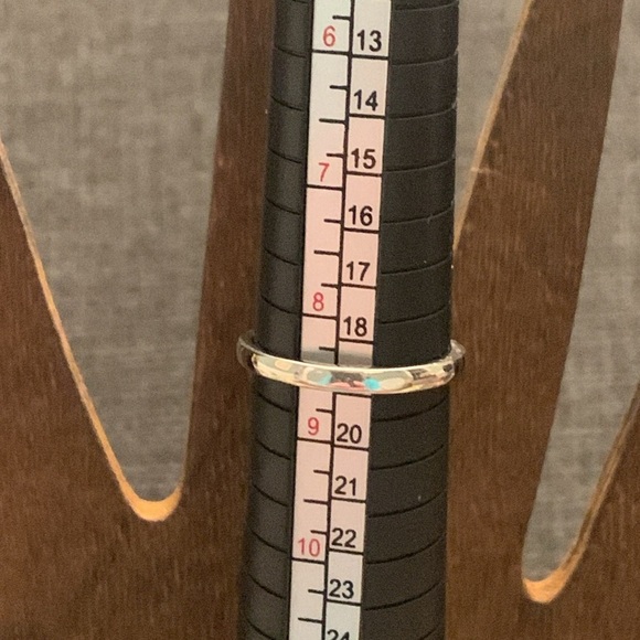 ♥️ Sale 3for$15! Silver Tone Ring Orange Rhinestone prong setting sz 8.5 - Picture 5 of 5